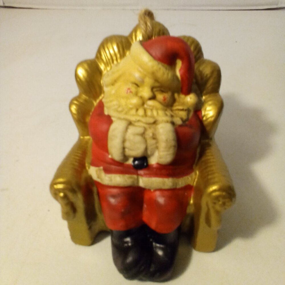 Vintage Sleeping Santa Christmas Ornament Ceramic Sitting Holiday